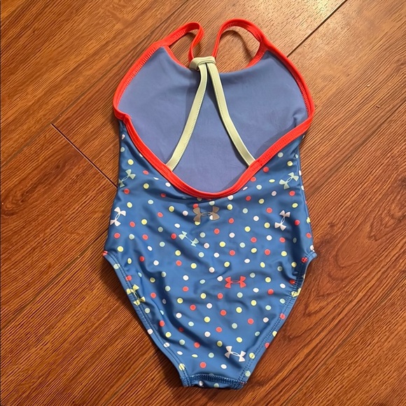 Under Armour Kids' Polka Dot Swimsuit - Blue and Red - Picture 2 of 2